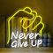 UExnkj-Y Insegna al Neon Never Give up Luci al Neon Alimentato Tramite USB Con Interruttore Regali di Festa per Bambini Neon Decorazione Della Parete Della Camera da Letto