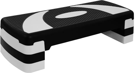 BalanceFrom Aerobic Step Platform Trainer with Adjustable 3-Level Risers, 400 Pound Weight Capacity – Non-Slip Exercise Stepper for Cardio, Strength, and Fitness Workouts at Home or Gym