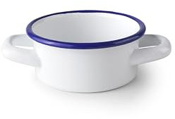 IBILI - Cazuelita Blanca 10 x 5 cm Acero Esmaltado Vitrificado Estilo Vintage Artesanal