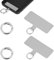 salbsever 2 Stück Handy Lanyard Patch, Universal Phone Tether Tabs, Handy Sicherung Patch Pads mit Metallring, Ohne Klebstoff Tragbar Handy Lanyard Patch für Handy Ersatzteil (Silver)