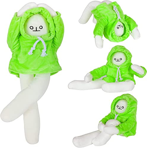 mofusand Plush Banana Man Toy, 16inch Weird Banana Man Doll with Magnet, Funny Poseable Decompression Toy Stuffed Animals Doll Gifts for Boys Girls Birthday Party Christmas (Green)