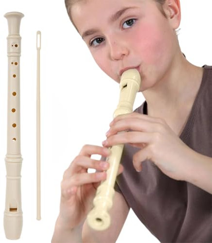 MWUMRCM Pack Flauta Dulce Soprano con Limpiador Flauta Escolar, Flauta dulce soprano ABS para escuelas,manual en ingles, Flauta Escolar Para Principiantes y Niños