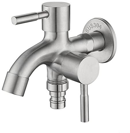 Doppelter Gartenhahn, Messing-Wasserhahn, Doppelauslassventil, Außenarmatur für Garten, Haushalt, Industrie