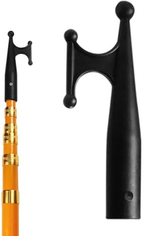 Telescopic Boat Hook - Lightweight Boat Extension Pole Hook | Heavy Duty Nylon Lifeboat Tow Hook, Multipurpose Inflatable Boat Hook Head Attachment for Kayaks, Boats, Mooring