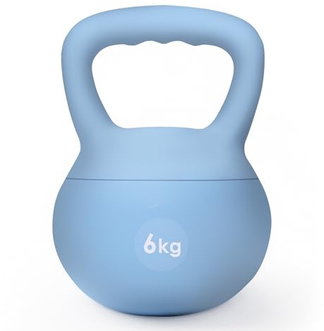 soges Kettlebell aus weichem PVC, gefüllt mit Eisensand, mit breitem, rutschfestem Griff, Krafttraining und Fitness, Training zu Hause und im Fitnessstudio