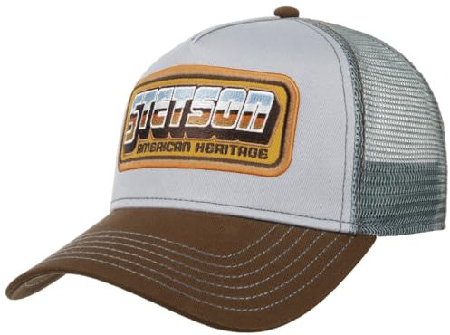 Stetson American Heritage Patch Trucker Cap Basecap Baseballcap Meshcap Snapback Truckercap blau-grau One Size Small