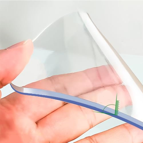 GENERIC Tischfolie Transparent Tischdecke 2Mm - PVC Durchsichtige Tischdecke - Abwaschbar, Wählbar Größe, Individuell Zuschneidbarer - Glasklar Tischschutz Transparent, Tischschutzfolie,80X80cm