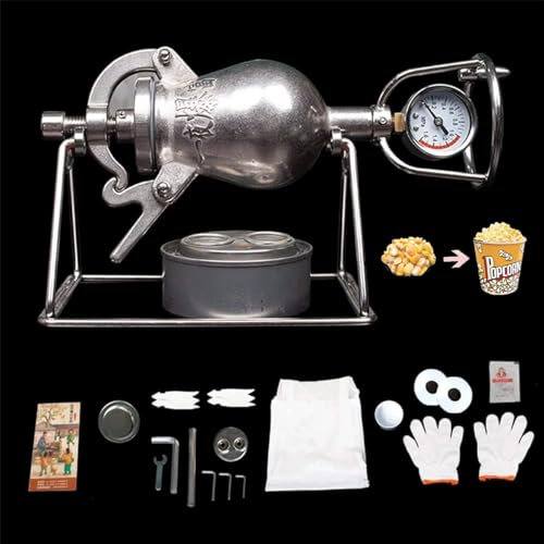 SEVOLY 100 ml chinesischer Popcorn-Maker, DIY-Retro-Mini-Popcornmaschine aus Edelstahl 304, Lagerfeuer-Heißluft-Popcornmaschine, für Partyspaß mit Familientreffen