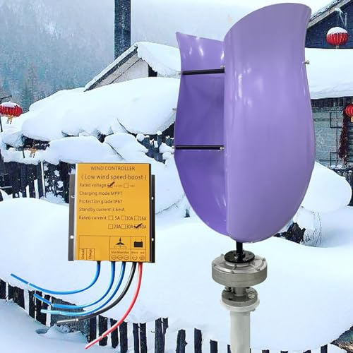 ZHOZHUT 1500W / 3000W Vertikale Windgenerator Windkraftanlagen 12V / 24V / 48V Windkraftanlage Komplett Set Mit MPPT Regler, Magnetschwebebahn-Generator Für Haus, Boot, Straße, Outdoor,1500w,12V