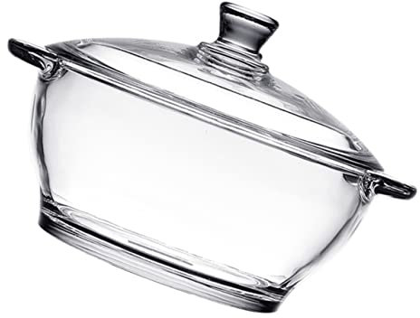 CONGARTENO Olla De Estofado De Vidrio Transparente Para Guisar Para Horno Con Tapa Para Leche Para Sopa y Pasta Utensilios De Cocina Hogar