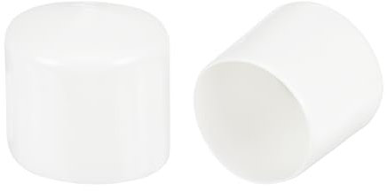 sourcing map 4pcs 54mm(2 1/8) Rubber End Caps, Round Vinyl Plug Insert Plastic End Caps for Tubing, Fence, Pipe Post, Furniture, Railing, White