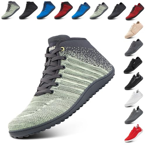 Hitmars Barefoot Shoes for Mens Womens Outdoor Lightweight Trail Running Minimalist Zero Drop Shoes Barefoot Trainers Breathable Walking Shoes Green 6.5 UK