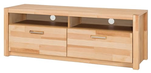 Wohnzimmer Lowboard Fernsehschrank 155 cm, Kernbuche massiv geölt keilgezinkt, Echtholz/Massivholz