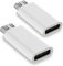 Clem Tech - Lot de 2 Adaptateurs Micro USB vers USB C - Convertisseur Rapide & Durable - Compatible avec Tous Les Smartphones & Android (Blancs)