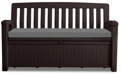 Waterproof Garden Bench Cushion 128x50x5cm Outdoor Bench, Eden & Storage Bench Seat Pad Only Extra Thick Swing Bench Patio Furniture Pads Durable & Easy to Clean Removable Cover (Gray)