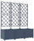 vidaXL Jardinier avec Treillis 3 pcs Gris 120x40x143 cm