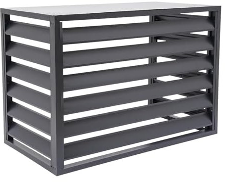 MMleYN Abdeckung Für Klimaanlagen (4 Paneele) Aluminium-Verbund-Klimaanlagenzaun Schallschutz Für Klimaanlagen Und Pooltechnik Stabiler Aluminium-Verbau(Gris,110x60x80cm)