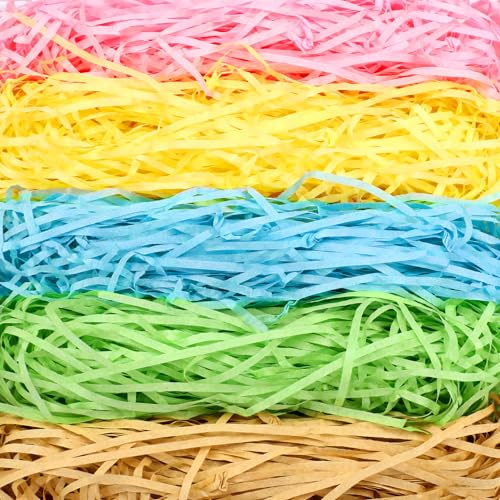 500g Coloured Shredded Tissue Paper for Gift Boxes & Hampers | Soft Hamper Filling and Packaging Filler, Shreds Stuffing Paper Suitable Party Baby Shower Graduation Housewarming ect