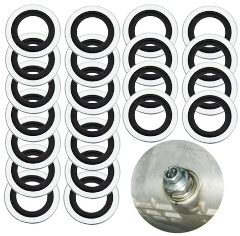 Guarnizioni per tappo di scarico dell'olio, guarnizioni in alluminio, guarnizione tappo olio per Peugeot Citroen Renault, accessori automobilistici sostituisce 110265505R (20 pezzi, Taglia unica)