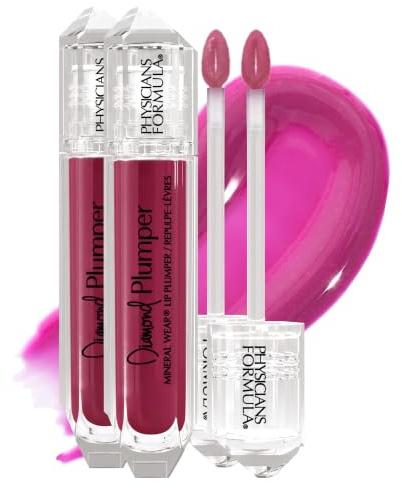 Physicians Formula, Diamond Plumper, Lip Plumper mit feuchtigkeitsspendender und aufpolsternder Formel, Lip Gloss mit Diamantstaub für einen edelsteinähnlichen Glanz, Brilliant Berry Diamond