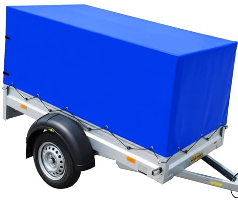 PEESHON Lona para Remolque 210×114×90 cm, Cubierta Techo para Tractor con Ojales, 6 Hebillas & Correa 8 m, Lona para Camión, Impermeable, Antipolvo y Resistente al Sol, Fabricada en Tela Oxford 600D