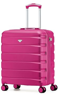 Flight Knight Lightweight Cabin Suitcase 56x45x25cm | Maximum Allowance for British Airways, Jet2 & EasyJet (Large Cabin Bag) | ABS Hard Shell, Silent Spinner for Long-Haul Travel and Weekend Breaks