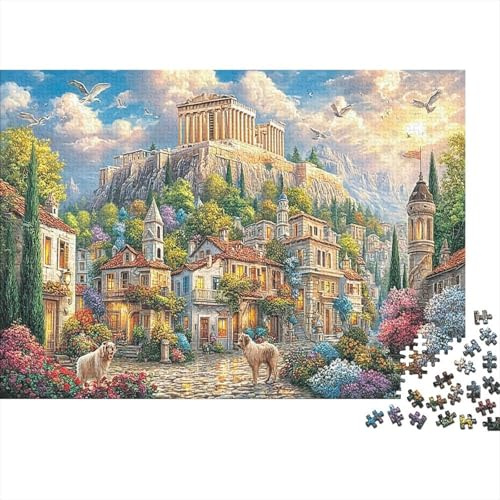 Antiker Tempel Puzzle Fantasieschloss-Gemälde 1000 Teile Spaßiges und herausforderndes Familienspiel zum Entspannen 38x26cm/1000 Teile