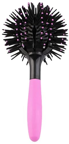 Saluaqui Runde Kugel-Haarbürste, 3D, 360-Grad-Kopfhautmassage, Kugelförmige Lockenbürste für Mädchen, Langes, Zerbrechliches ABS-Material, 10,5 Cm Durchmesser