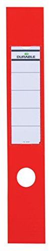 Durable Ordofix Ordnerrückenschilder selbstklebend (mit Loch) Beutel à 10 Stück, rot, 809003