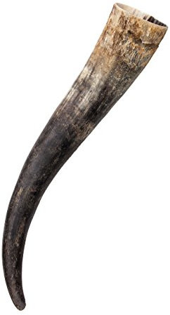 Frera Trinkhorn natur ca. 0,9-1,2l Trollhorn, 900-1200 ml, Methorn, lebensmittelechtes Naturhorn, außen geölt, innen versiegelt