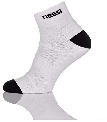 Nessi Sportsocken N Laufsocken Radsocken Tennissocken aus Baumwolle - Weiss, 44-46