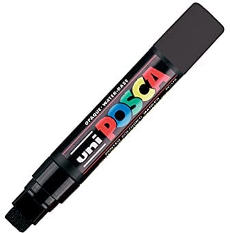 uni-ball Posca PC-17K Extra Broad Chisel Tip Marker - Black, Pack of 5