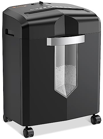 Bonsaii Destructeur de Documents de Bureau à 12 Feuilles, Durée de Vie Continue de 60 Minutes, Carte de crédit/agrafes à Micro-Coupe pour Bureau, Machine à Broyer Silencieuse
