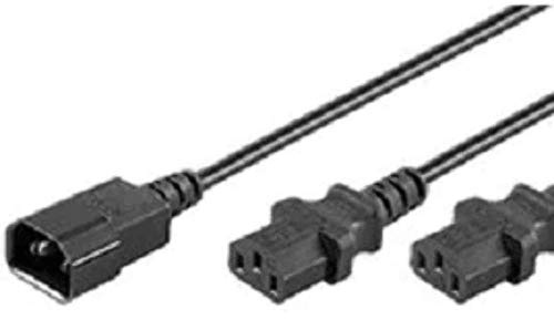 Microconnect 2 x C13/C14, 0.6 m - power cables (0.6 m, C14 coupler, 2 x C13 coupler, Male/Female, Straight, Straight, Black)