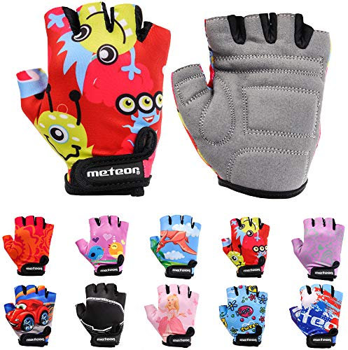 Meteor Unisex Kinder Fahrradhandschuhe Bike - Gel BMX Handschuhe, MONSTER, Gr.-Jr XS/ Handweite- 6-6.5cm