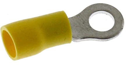 Lumonic 25x capocorda ad anello M5 parzialmente isolato 4-6mm² I capocorda ad anello giallo I set di capocorda, capocorda ad anello M5, capocorda ad a