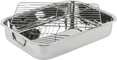 Menax - Plato de horno con asas, placa de asado con parrilla de acero inoxidable - 30 cm
