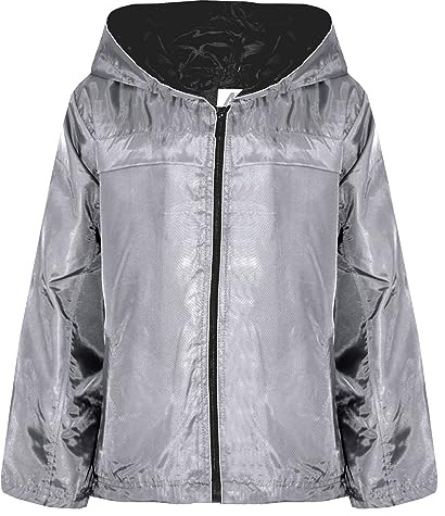 A2Z 4 Kids Girls Boys Raincoats Jackets Kids Lightweight Kag Mac- Raincoat Jacket 449 Grey 5-6