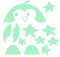 Nacnic Pinguin mit Sterne Leuchtsticker Wandaufkleber. Set mit 12 Stücke fluoreszierende nordische Tiere Wandstickers. Leuchtaufkleber Wanddekoration für Kinder Schlafzimmer, Hauszimmer, Geschäfte.