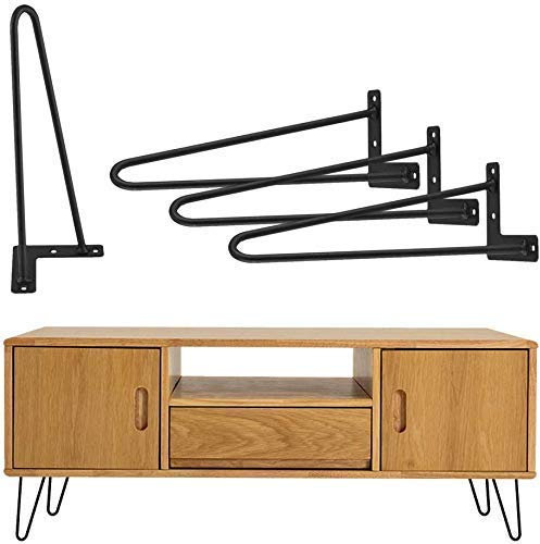 4er Set Haarnadel Tischbeine Metall Schwarz Möbelfüße Hairpin Legs Haarnadelbeine Austauschbare Austauschbare Möbelbein für Esstisch Couchtisch Schreibtisch 30cm