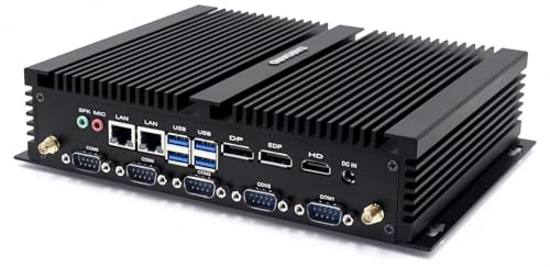 BASOARO Lüfterloser PC Industrie PC Core i5 8250U, 16G RAM 512G SSD, DP EDP HD 4K Triple Display, Gigabit Ethernet, 6 RS232 COM, 8 USB, WiFi BT, Win 11 Linux Ubuntu Fanless Computer