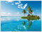 ARTland Wanddeko Wandbild Alu Verbundplatte für Innen & Outdoor Bild 80x60 cm Strand Meer Karibik Paradies Insel Palmen Sommer Urlaub T5MX