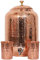 Handicraft-World Indischer handgefertigter handgehämmerter Wasserspender aus reinem Kupfer, Ayurveda-Heilwasserspeicher, Kupferflasche, Tasse, Krug mit 2 gehämmerten Gläsern (7 Liter)