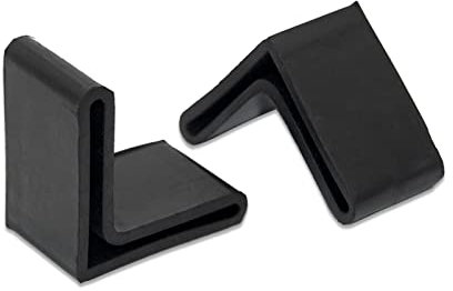 Flyshop 8PCS L Shaped Durable Black Rubber Angle Metal End Cap Fits Iron Shelving Leg with OD 1-9/16 x 1-9/16 (40 x 40 mm)