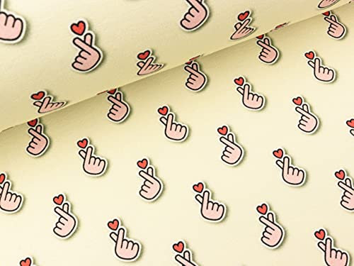Albstoffe Hamburger Liebe Baumwollsweat Sakura Baby Hearts meringa - Meterware ab 0,5 Meter