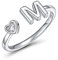 CRYSLOVE Buchstabe Ring Silber 925 Damen Offener Verstellbare stapelba Personalisierter Initiale Alphabet A-Z Ring für Mutter Freundin