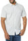 Amazon Essentials Men's Slim-Fit Short-Sleeve Poplin Shirt, Blue Grey White Stripes, L