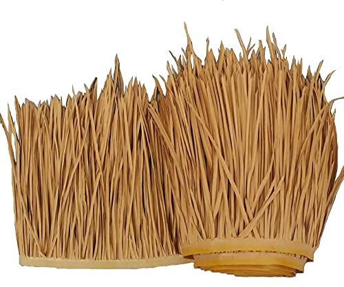 Yimihua Straw Roof Thatch Tiki Bar Roof Artificial Mexican Palm Runner Roll Thatch Tile,Serve You For 10 Years,Straw Roof For Tiki Bar Garden Patio Gazebos (Size:19.6''H*39.3''L,Color:Yellow B)
