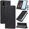 Jasonyu Handyhülle für Huawei P30 Hülle Leder Flip Klappbare Stoßfeste Magnetische Premium PU Leder Standfunktion Kartenfächern Schutzhülle Klapphülle für P30,Schwarz
