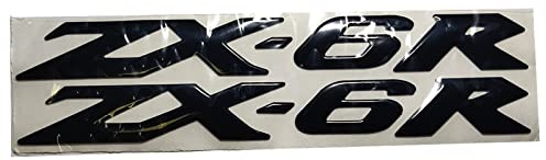 Motorrad 3D Emblem Abzeichen Aufkleber Tank Aufkleber for ZX-10R ZX-14R ZX-6R (Color : ZX-6R Black)